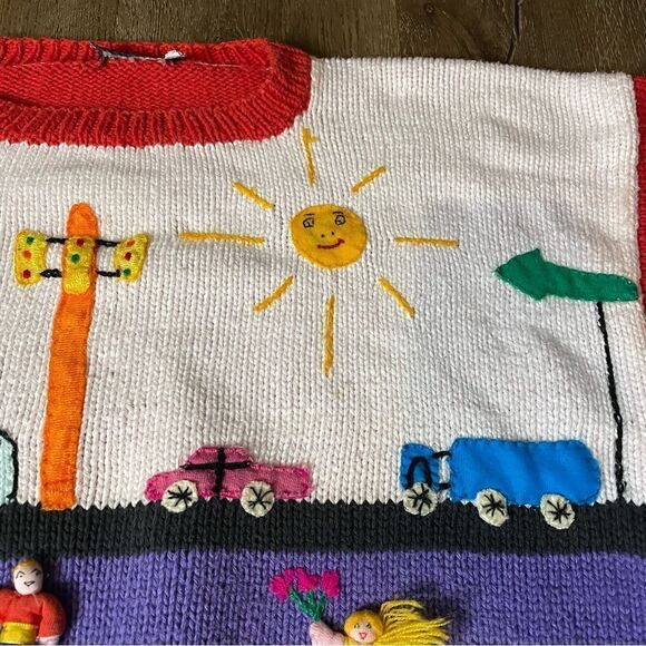 Vintage Claver Quality Sweater Womens Oversized medium Park Kids 3D - Picture 6 of 11